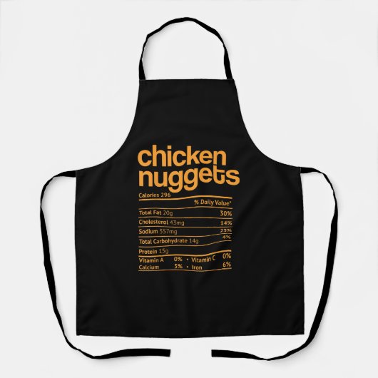 Chicken Nuggets Nutrition Facts Funny Thanksgiving Schort (Voorkant)
