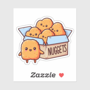 Chicken Nuggets op maat gesneden vinyl Stickers