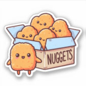 Chicken Nuggets op maat gesneden vinyl Stickers (Voorkant)