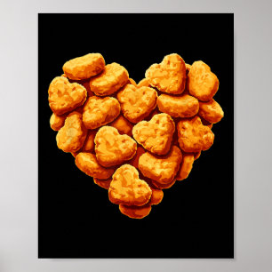 Chicken Nuggets zijn mijn Valentijn hart Funny Val Poster