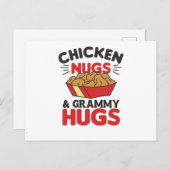 Chicken Nugs en grammy Hugs Funny Food Nuggets Briefkaart (Voorkant / Achterkant)