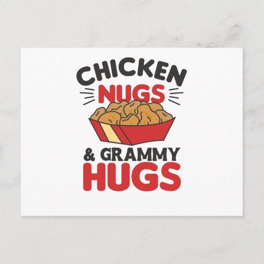 Chicken Nugs en grammy Hugs Funny Food Nuggets Briefkaart (Voorkant)