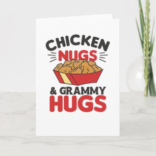 Chicken Nugs en grammy Hugs Funny Food Nuggets Kaart
