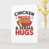 Chicken Nugs en Mama Hugs Funny Food Nuggets Kaart (Gele Bloem)