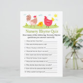 Chicken Nursery Rhyme Quiz baby shower game (Staand voorkant)