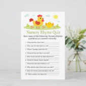 Chicken Nursery Rhyme Quiz baby shower game (Staand voorkant)
