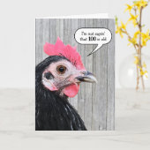 Chicken On Barn Wood voor 100e verjaardag Kaart (Gele Bloem)