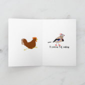 Chicken on Birthday-kaart past de grappige grap aa Kaart (Binnen)