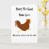 Chicken on Birthday-kaart past de grappige grap aa Kaart (Gele Bloem)