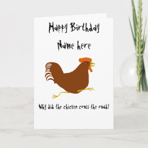 Chicken on Birthday-kaart past de grappige grap aa Kaart