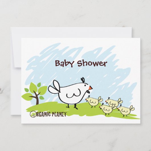 Chicken Organic Planet Baby Shower-uitvindingen Kaart (Voorkant)