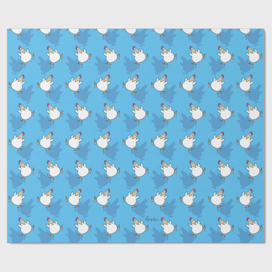 CHICKEN PANIC door Sandra Boynton [blauw] Cadeaupapier (Vlak)