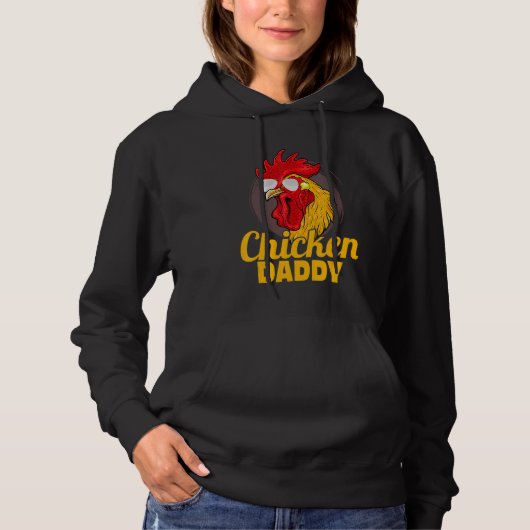 Chicken papa Farming Rooster Hen Father Hoodie (Voorkant)