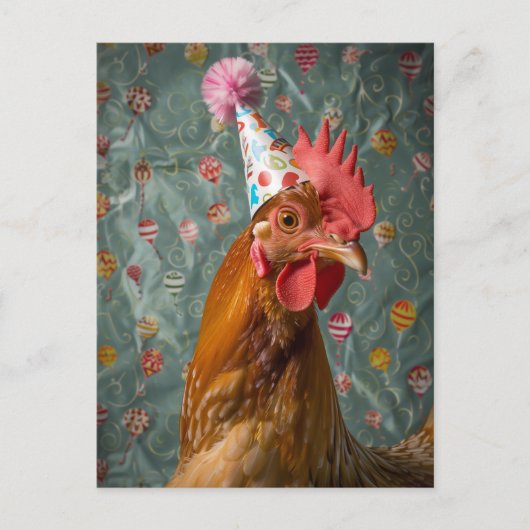Chicken Party Pet Briefkaart (Voorkant)