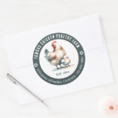 Chicken Paultry Boerderij Ronde Sticker (Envelop)