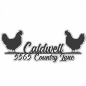 Chicken Personalized Mailbox Address Sticker (Voorkant)