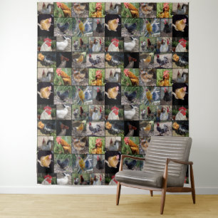 Chicken Photo Collage Wandkleed