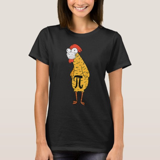 Chicken Pi Day Face Masker Leerling Student Quaran T-shirt (Voorkant)