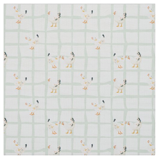 Chicken picnic checkered pattern  stof (Swatch)