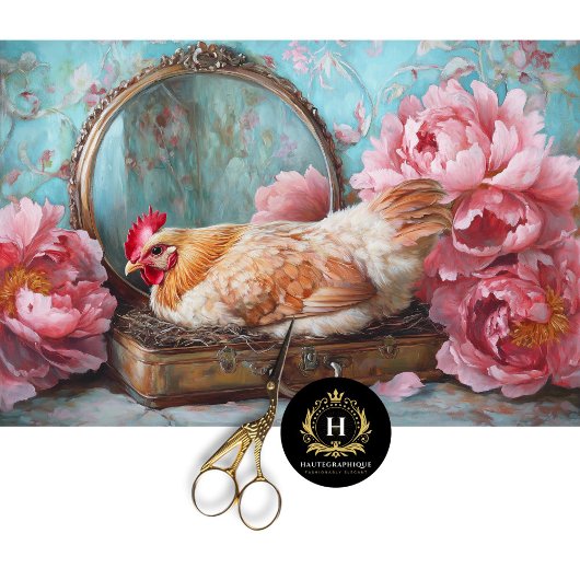 Chicken Pink Pioenenspiegel Decoupage Tissuepapier