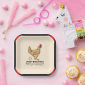 Chicken Poops Breakfast Funny Border Paper Borden Papieren Bordje (Feest)