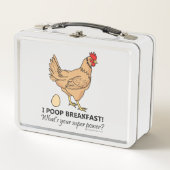 Chicken Poops Breakfast Funny Design (Voorkant)