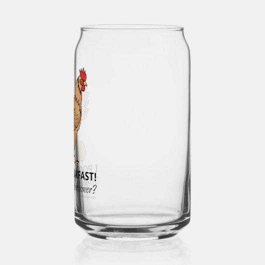 Chicken Poops Breakfast Funny Design Blikvorm Glas (Links)