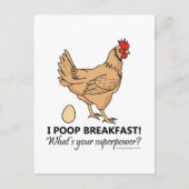 Chicken Poops Breakfast Funny Design Briefkaart (Voorkant)