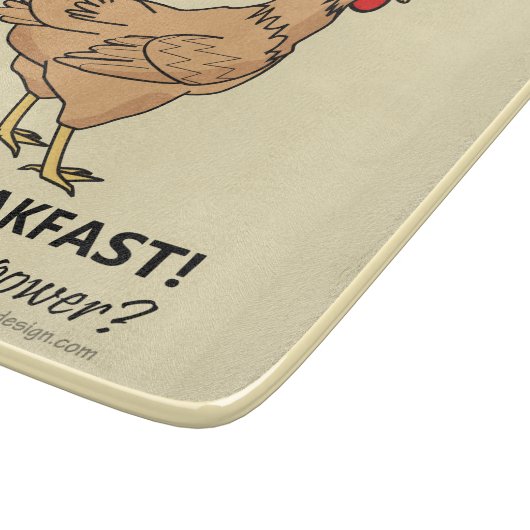 Chicken Poops Breakfast Funny Design Brown Snijplank (Hoek)
