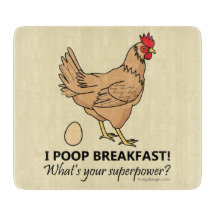 Chicken Poops Breakfast Funny Design Brown