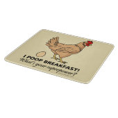 Chicken Poops Breakfast Funny Design Brown Snijplank (Hoek)
