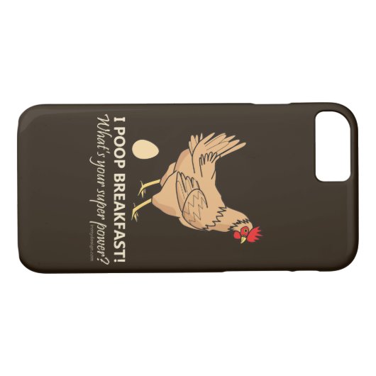 Chicken Poops Breakfast Funny Design Case-Mate iPhone Case (Achterkant (Horizontaal))