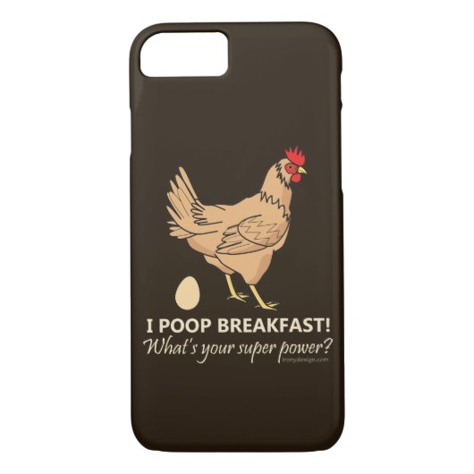 Chicken Poops Breakfast Funny Design Case-Mate iPhone Case (Achterkant)