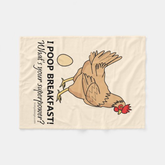 Chicken Poops Breakfast Funny Design Fleece Deken (Voorkant (Horizontaal))