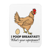 Chicken Poops Breakfast Funny Design Magneet (Verticaal)