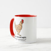 Chicken Poops Breakfast Funny Design Mok (Voorkant links)