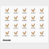 Chicken Poops Breakfast Funny Design Ronde Sticker (Vel)