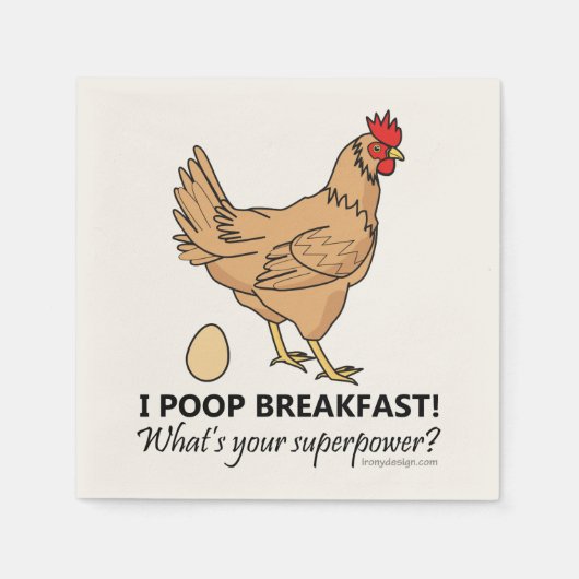 Chicken Poops Breakfast Funny Design Servetten (Voorkant)