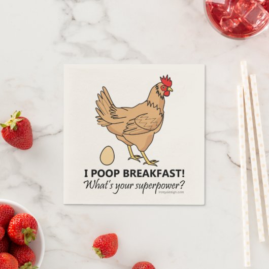 Chicken Poops Breakfast Funny Design Servetten (Insitu)