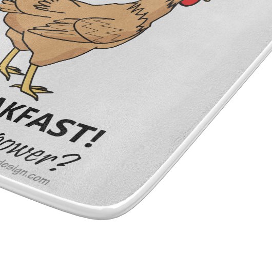 Chicken Poops Breakfast Funny Design Snijplank (Hoek)