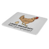 Chicken Poops Breakfast Funny Design Snijplank (Hoek)
