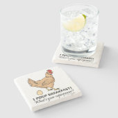 Chicken Poops Breakfast Funny Design Stenen Onderzetter (Zijkant)