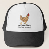 Chicken Poops Breakfast Funny Design Trucker Pet (Voorkant)