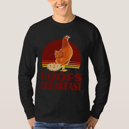 Chicken Poops Breakfast Vintage T-shirt (Voorkant)