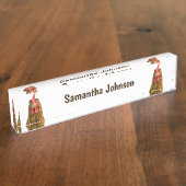 Chicken Portraits on White Naambordje (Zijkant)