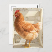 Chicken Postcard | Cute Farmhouse Greeting Briefkaart (Voorkant / Achterkant)