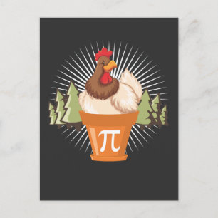 Chicken Pot Funny Pi Day Wiskunde minnaar 3.14 Briefkaart