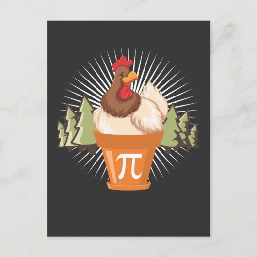 Chicken Pot Funny Pi Day Wiskunde minnaar 3.14 Briefkaart (Voorkant)