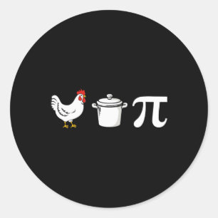 Chicken Pot Pi 3.14 Funny Pi Day Wiskunde Teacher Ronde Sticker