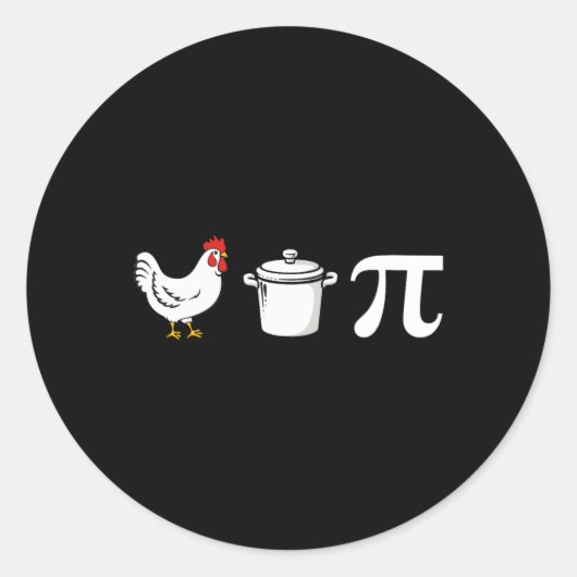 Chicken Pot Pi 3.14 Funny Pi Day Wiskunde Teacher Ronde Sticker (Voorkant)